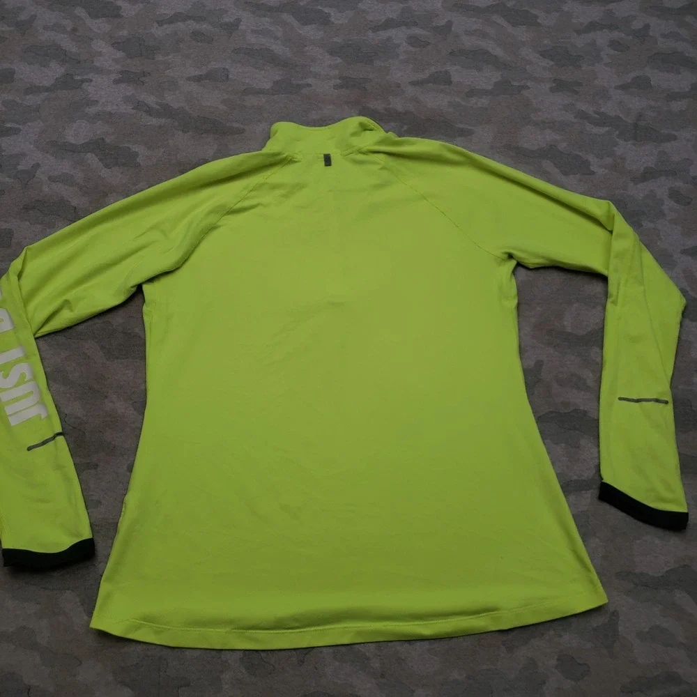 Nike Running Shirt Mens Large Green Dri-Fit Quarter Zip Long Sleeve Outdoors